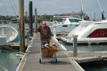 Gene hauling tents to the boat   1