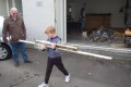 Gene observes Grandson Jaden help load antennas