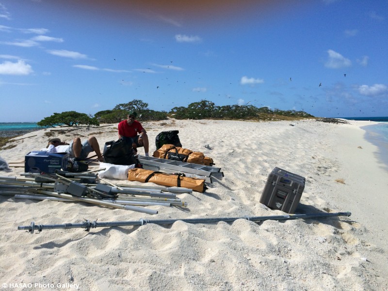 AD6E   WA6O after camp was broken down waiting for the Zodiac back to the boat