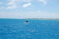 First group heads to shore to find a landing site