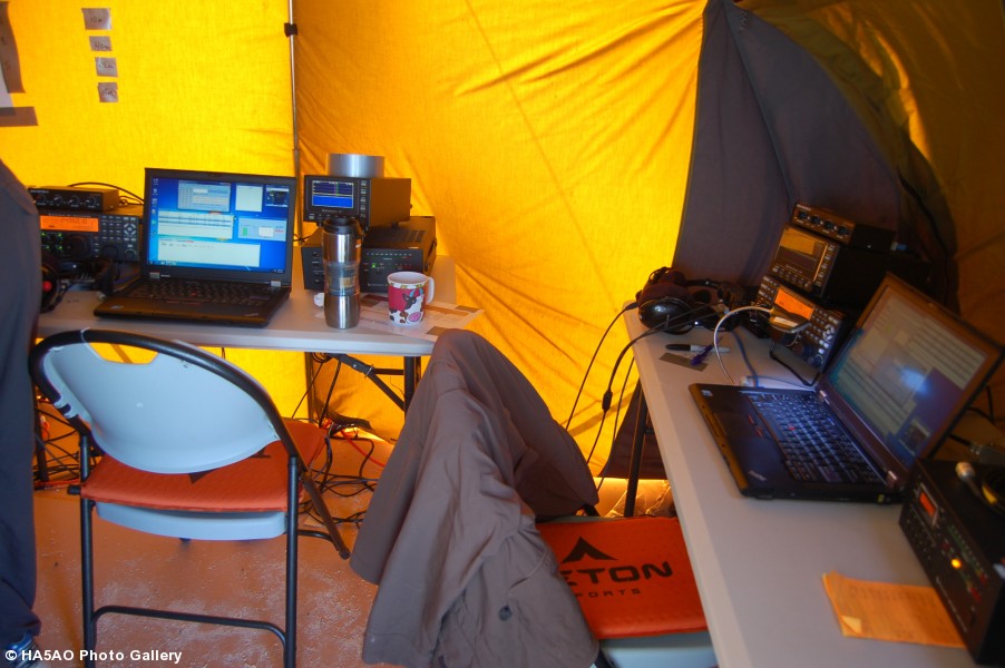 Inside the SSB tent at TX3X