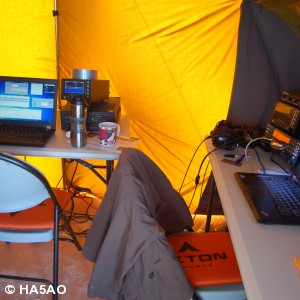 Inside the SSB tent at TX3X