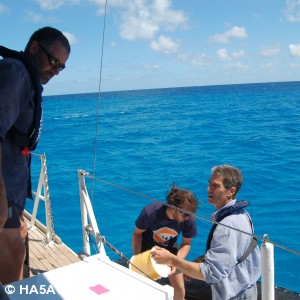 Ray Jake   Steve load rope onto the Zodiac 1