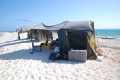 SSB tent and two sleeping tents at TX3X