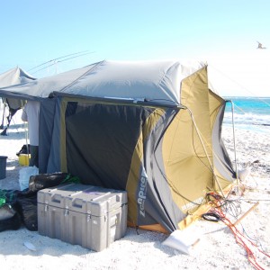 SSB tent blown in by the wind