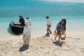 Steve unloads rope on Chesterfield island